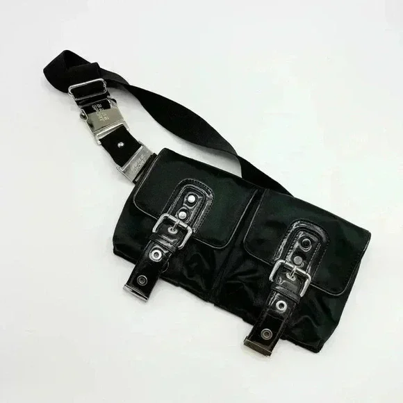 Y2K STYLE BEBE SPORT FANNY PACK SILVER HARDWARE - Picture 1 of 6